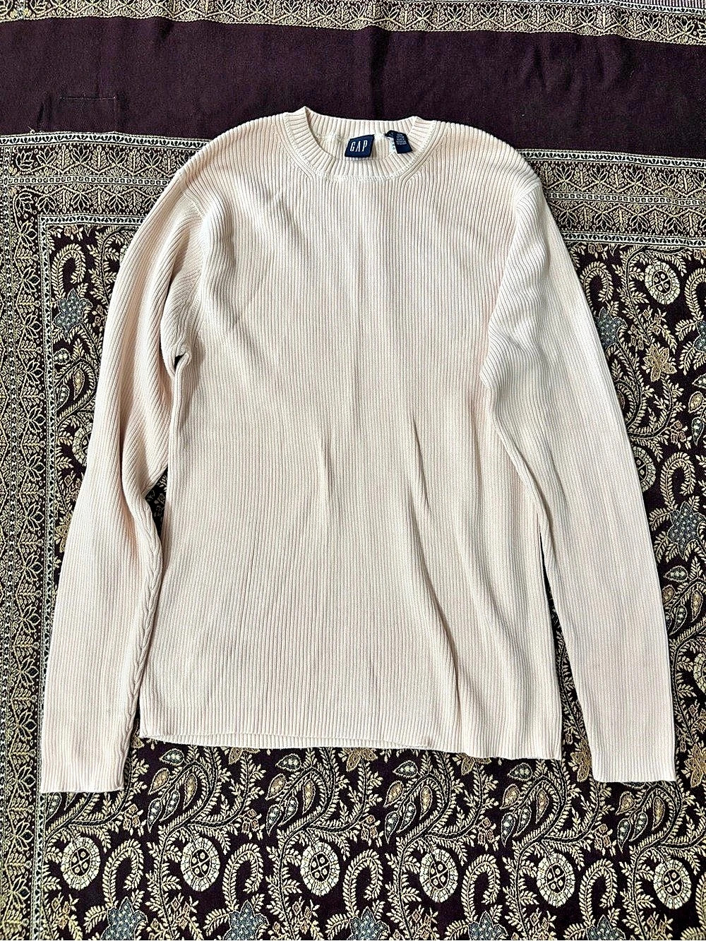 Gap Ribbed Crewneck Sweater Cream Medium